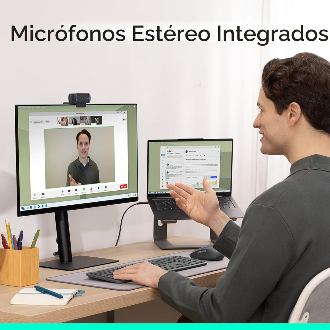 Logitech Cámara web C920x HD Pro para PC, video Full HD 1080p\/30fp...