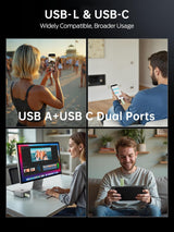 AUAMOZ Mini unidad flash de doble interfaz de 256 GB, memoria portá...