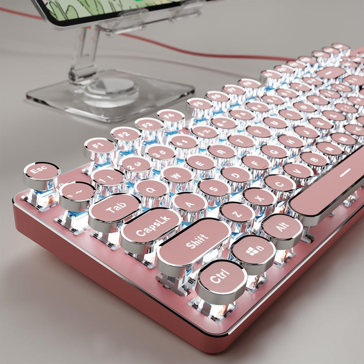SEUNKWANG Teclado mecánico para juegos estilo máquina de escribir c...