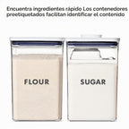 OXO Good Grips - Juego de contenedores POP preetiquetados de 2 piezas con cuchara