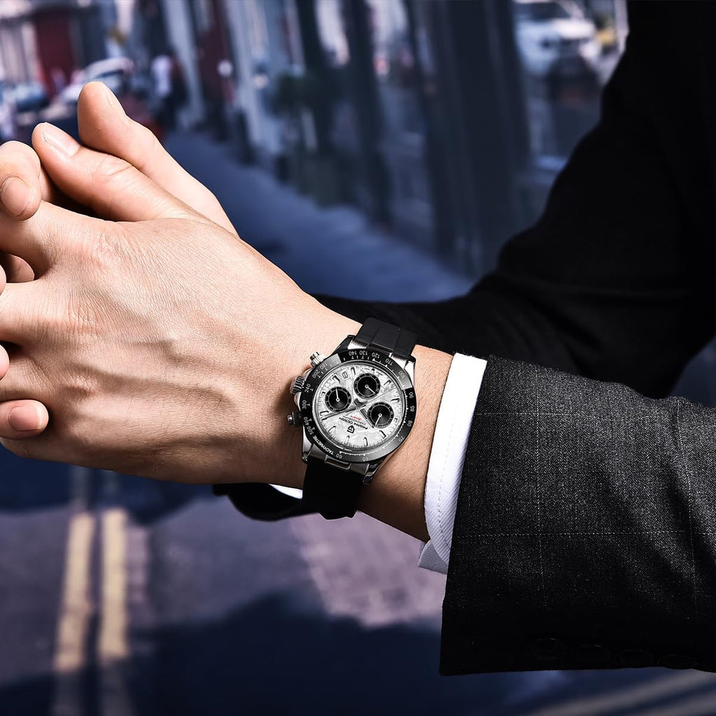Reloj para hombre Pagani Design de cuarzo, estilo simple, cronógrafo de alta precisión, resistente al agua, bisel cerámico, cadena de acero inoxidable