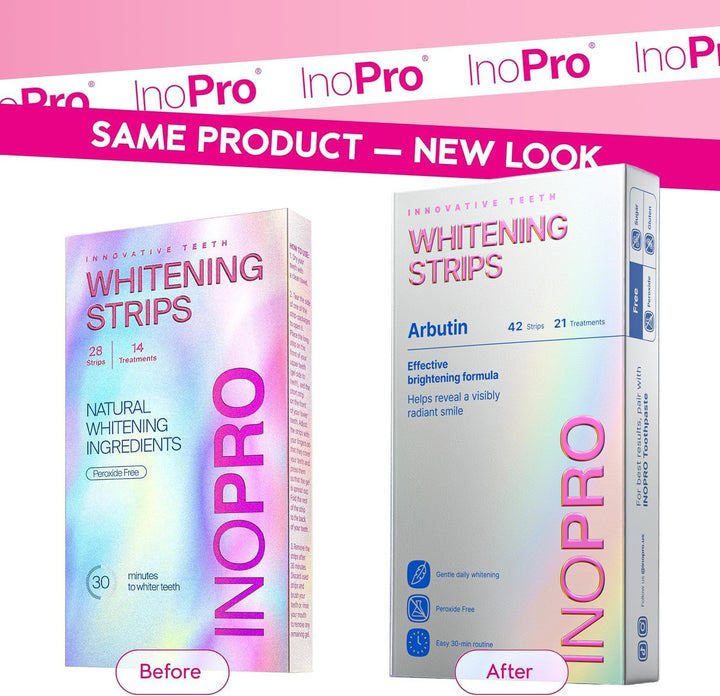InoPro Kit de 21 tiras blanqueadoras dentales, blanqueador de dient...