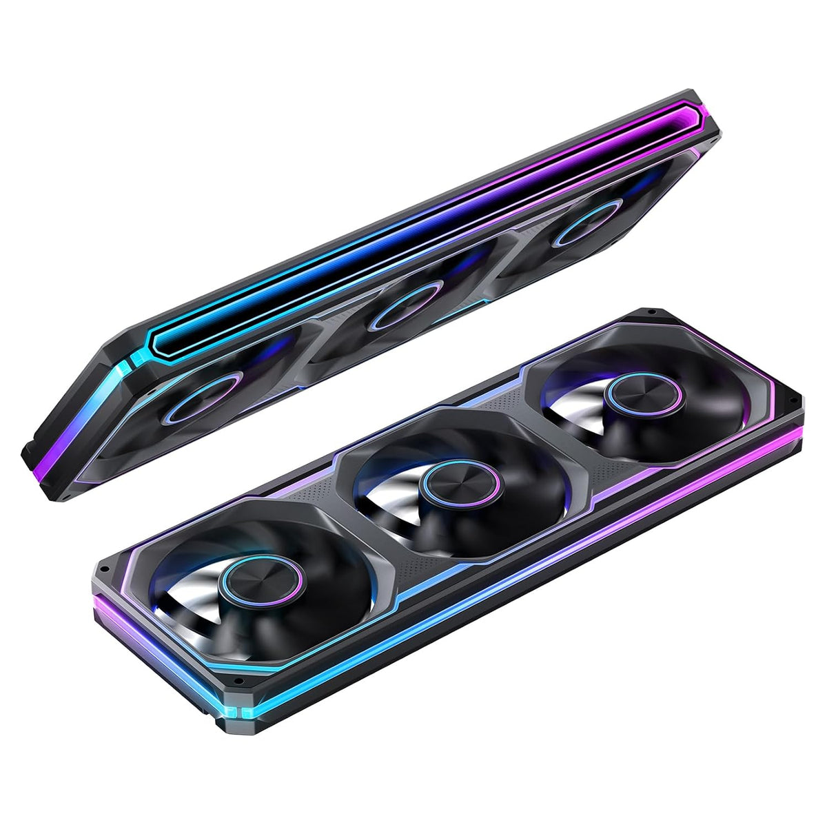 JONSBO XA-360B Ventilador de carcasa de PC, ventilador de computadora silencioso, efecto de doble luz, interruptor a voluntad, todo en uno, unidad de marco único con ventiladores ARGB de 0.118 x 4.724