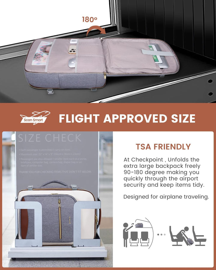 LOVEVOOK Mochila de viaje de 50 litros para mujeres y hombres, equi...