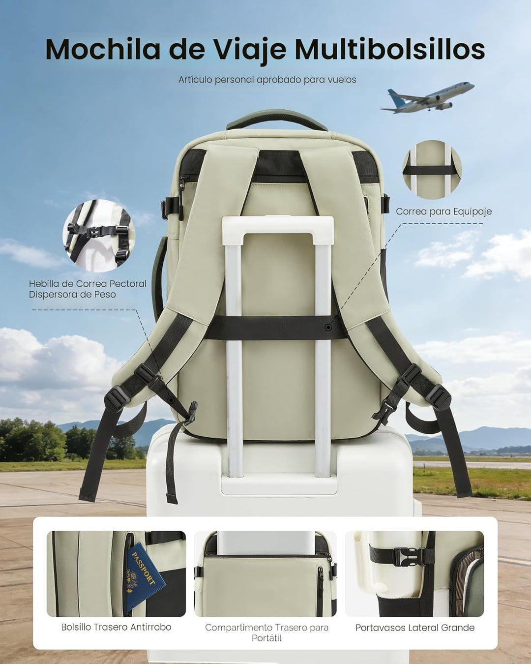 LOVEVOOK Mochila de viaje para mujeres y hombres, mochila grande ap...
