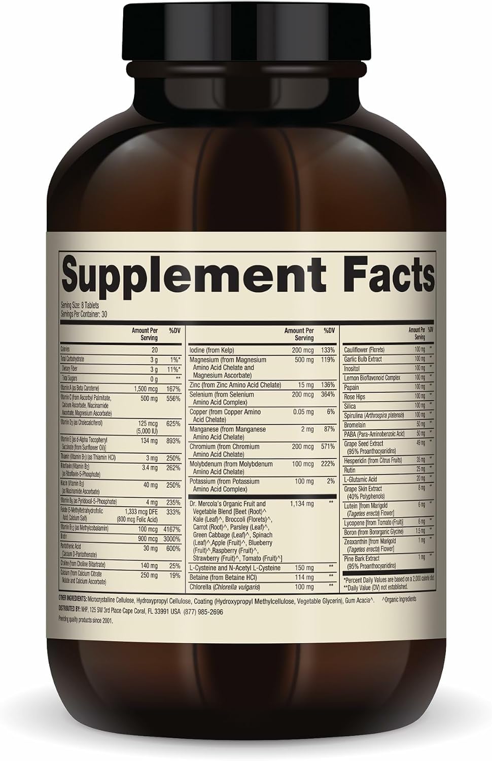 Dr. Mercola Complejo de alimentos integrales con multivitamínico añ...