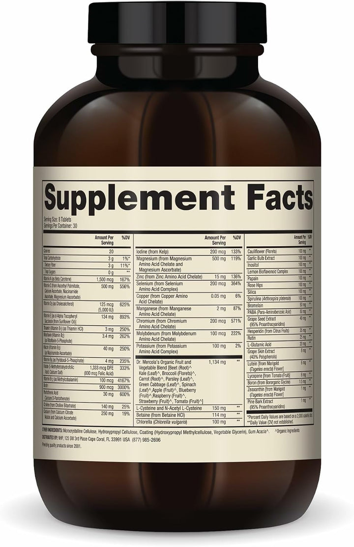 Dr. Mercola Complejo de alimentos integrales con multivitamínico añ...