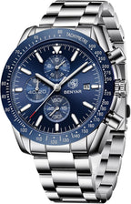 BENYAR Relojes de pulsera para hombre, cronógrafo analógico, de cuarzo, impermeables, para negocios, trabajo, casual, deportivo, con calendario