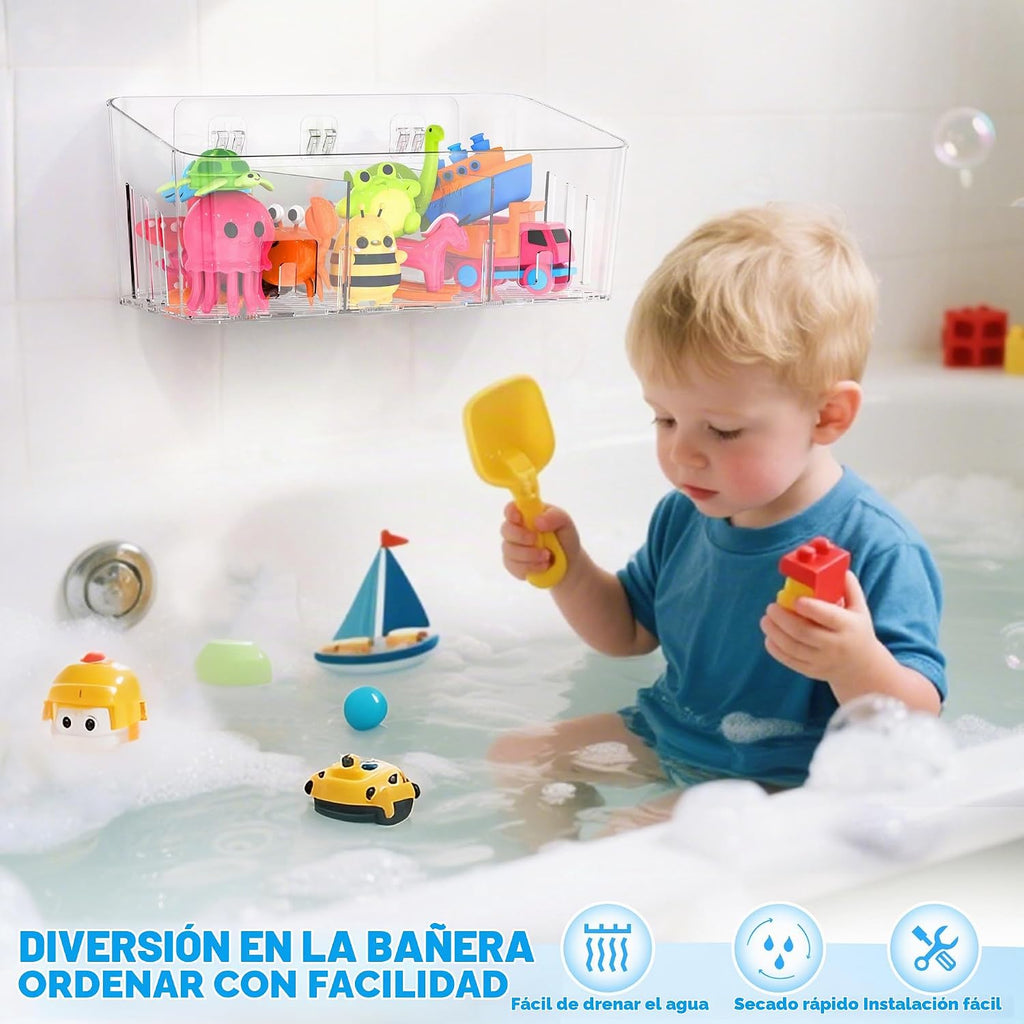 Almacenamiento de juguetes de baño, 4 paquetes, soporte grande para