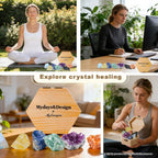 Juego de 7 cristales curativos de chakras con tarjetas guía