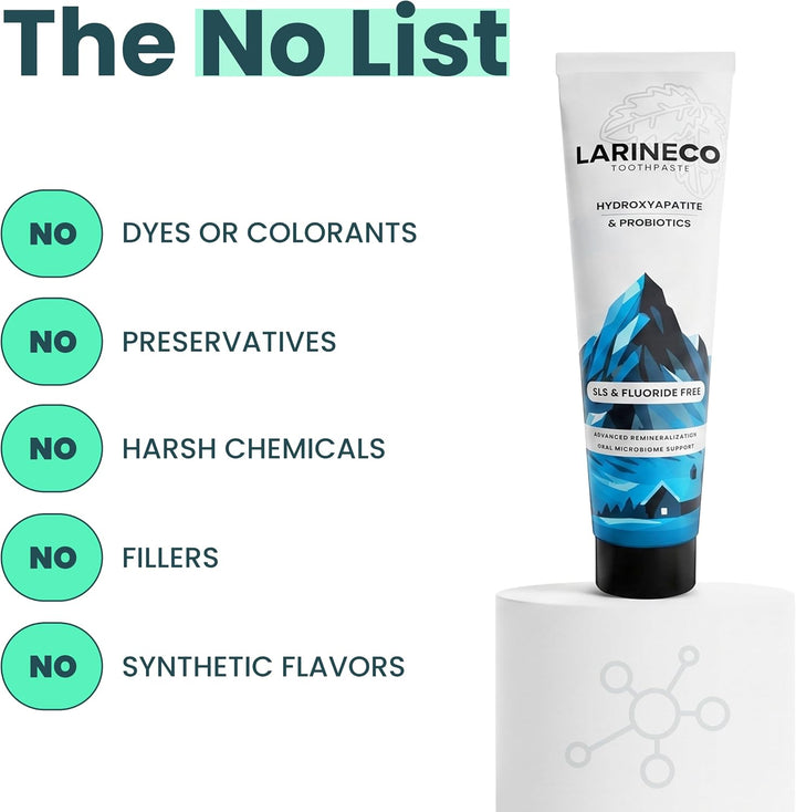 Larineco Nano Hydroxyapatite Pasta de dientes remineralizante sin S...