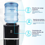 Dispenser de agua Primo para botella de 5 galones con estación de bebida para mascotas - Enfriamiento y calentamiento superior con carga de agua