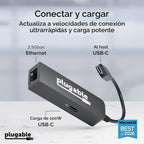 Adaptador USB C a Ethernet enchufable de 2,5 Gb con carga PD de 100 W