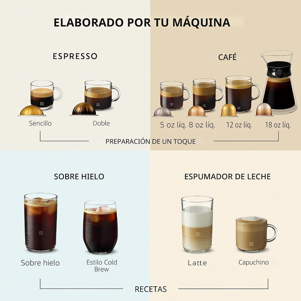 Nespresso Vertuo Up - Cafetera con espumador de leche, color blanco