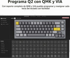 Keychron Q2 Teclado mecánico personalizado con cable, macro programable QMK/VIA, aluminio completo, interruptor rojo Gateron G Pro intercambiable en caliente, 65% de diseño de junta doble compatible