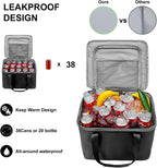 Organizador y almacenamiento para maletero de automóvil con tapa y bolsa enfriadora extraíble a prueba de fugas, accesorios para automóvil, 6 divisores extraíbles para espacio personalizado