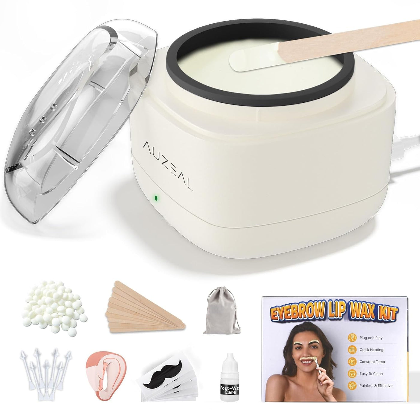 AUZEAL Mini kit de depilación facial para mujeres, kit de depilació...