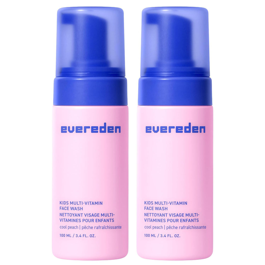 Evereden Lavado facial para niños: melocotón fresco, 3.4 onzas líqu...