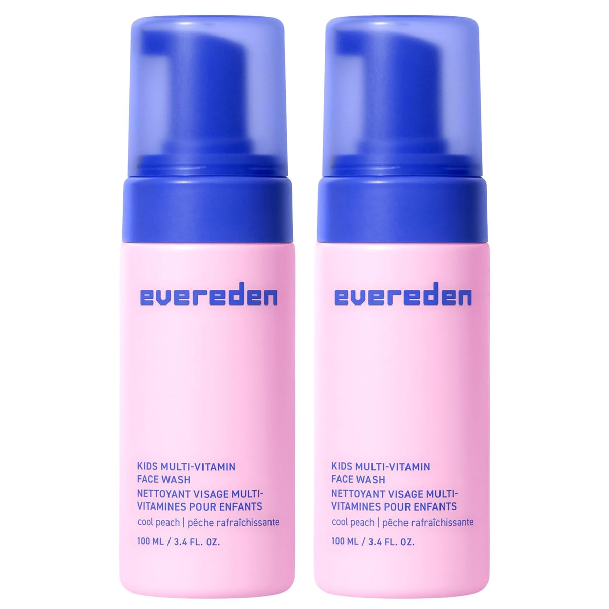 Evereden Lavado facial para niños: melocotón fresco, 3.4 onzas líqu...