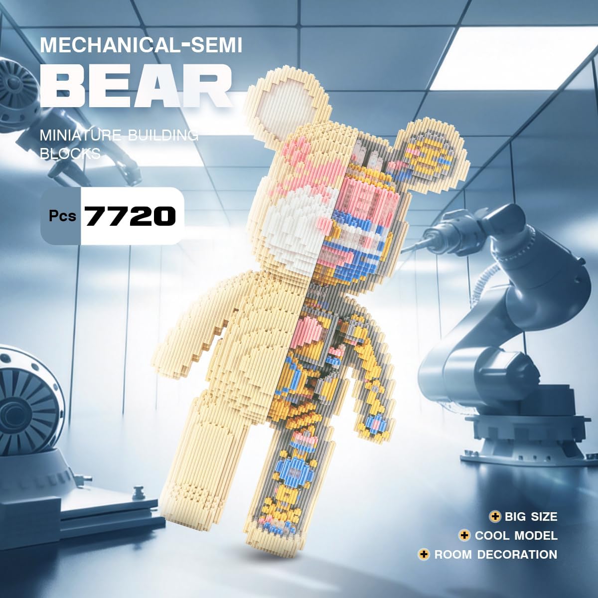 DAHONPA Conjunto de bloques de construcción micro mecánicos de animales con cerradura (7220 PIEZAS), decoración personalizada, regalo para adultos y niños