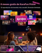 Máquina de Karaoke Ikarao para Adultos, con Pantalla de Letras y Pantalla, Sistema de Karaoke para YouTube, 2 Micrófonos Inalámbricos, Autotune y Eco, KaraFun Prime, Altavoz de Karaoke Portátil para