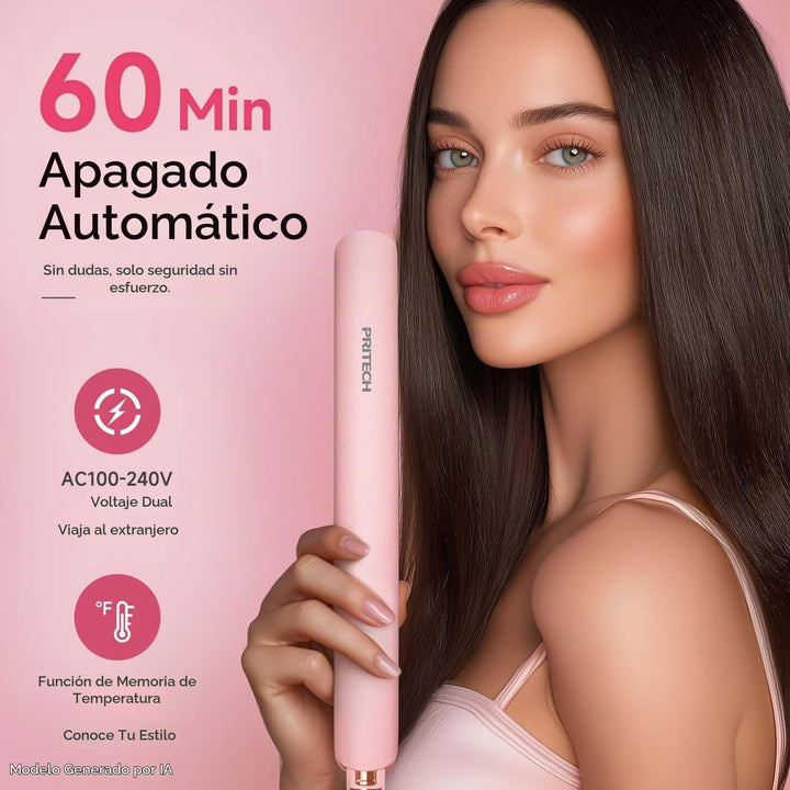 PRITECH Plancha de Pelo de 1 Pulgada de Titanio Rosa | Straightener...