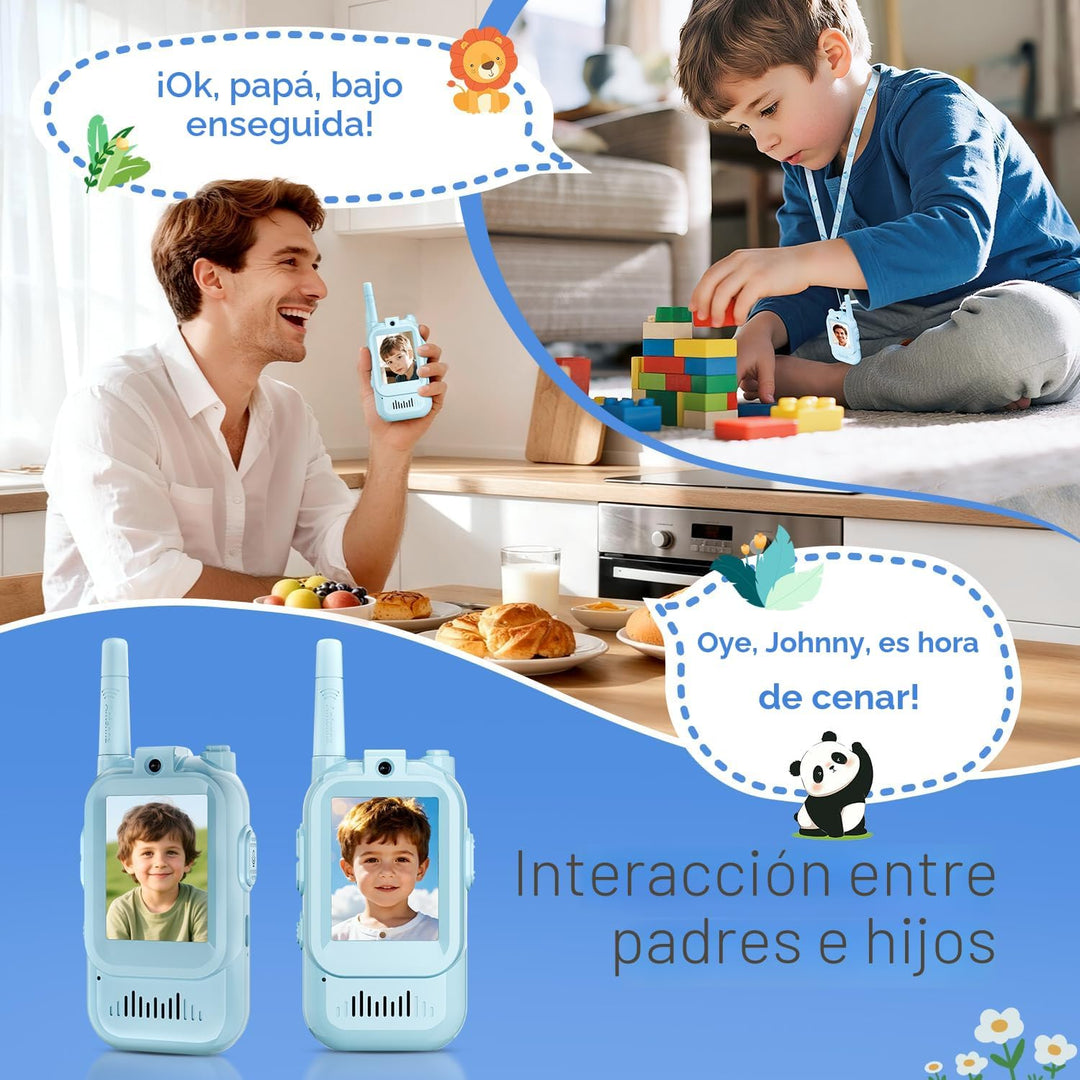 Walkie Talkies de Video para Niños, Paquete de 2 Intercomunicadores...