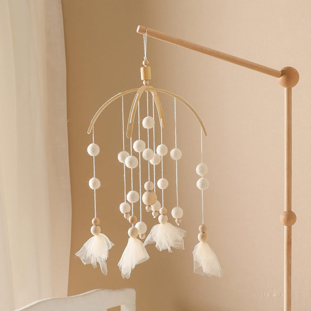 Bebé móvil 100% fieltro bola cama campana móvil cuna joyería creativo colgante juguete madera viento carillón decoración vivero