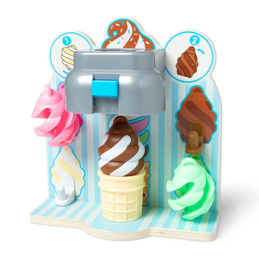 Melissa & Doug Juego de comida para jugar con dispensador de helado de