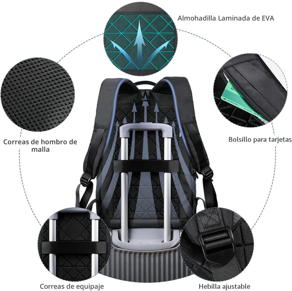 HK - Mochila para hombre, bolsa delgada para computadora portátil de 15,6