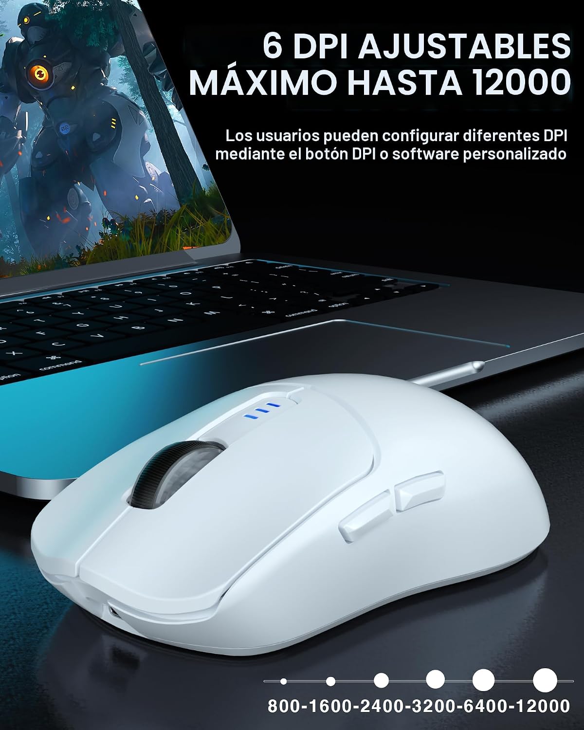 AULA SC580 Ratón Inalámbrico para Juegos, Ratón de Juego Tri-Modo 2...