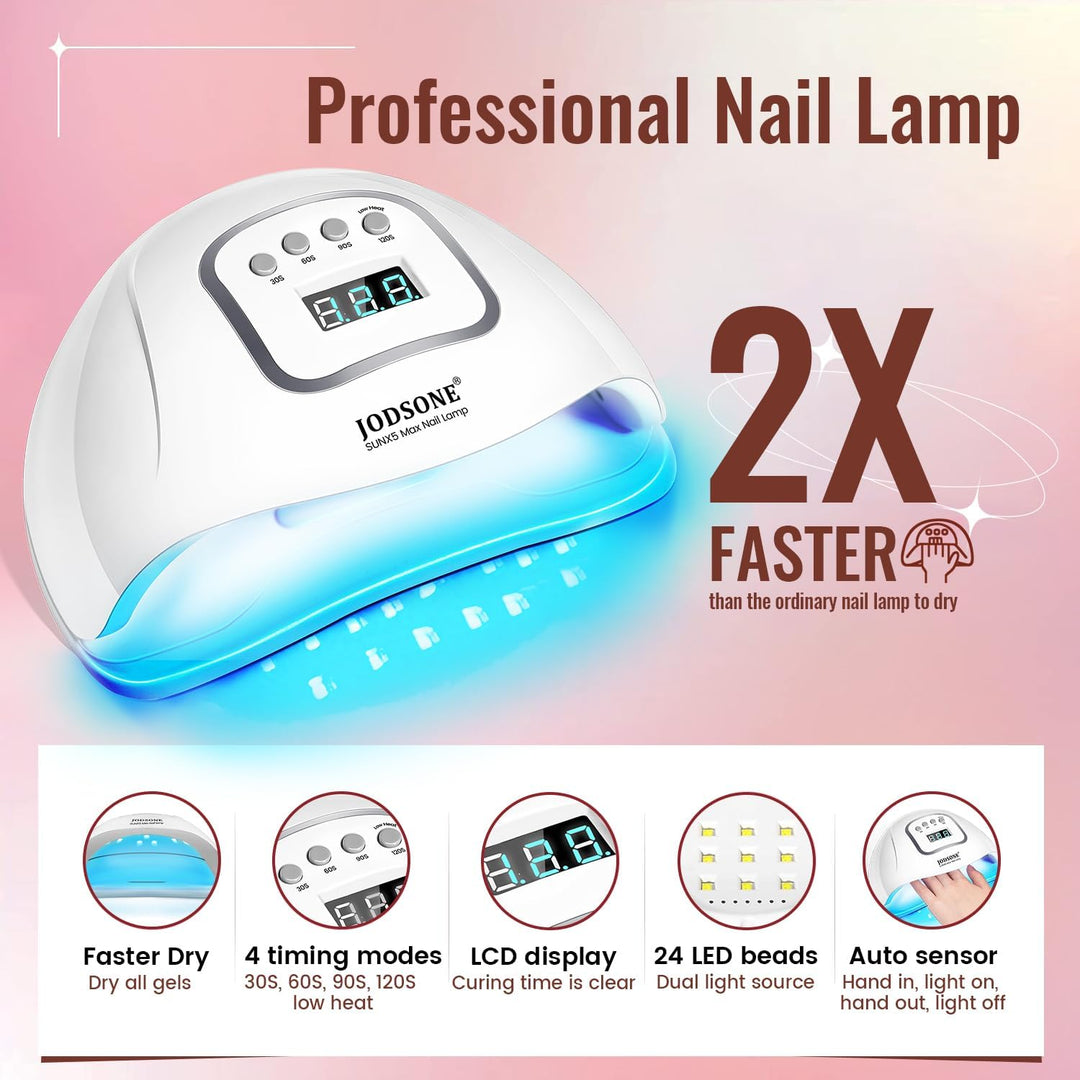 JODSONE - Kit de esmalte de uñas de gel con lámpara ultravioleta, 3...