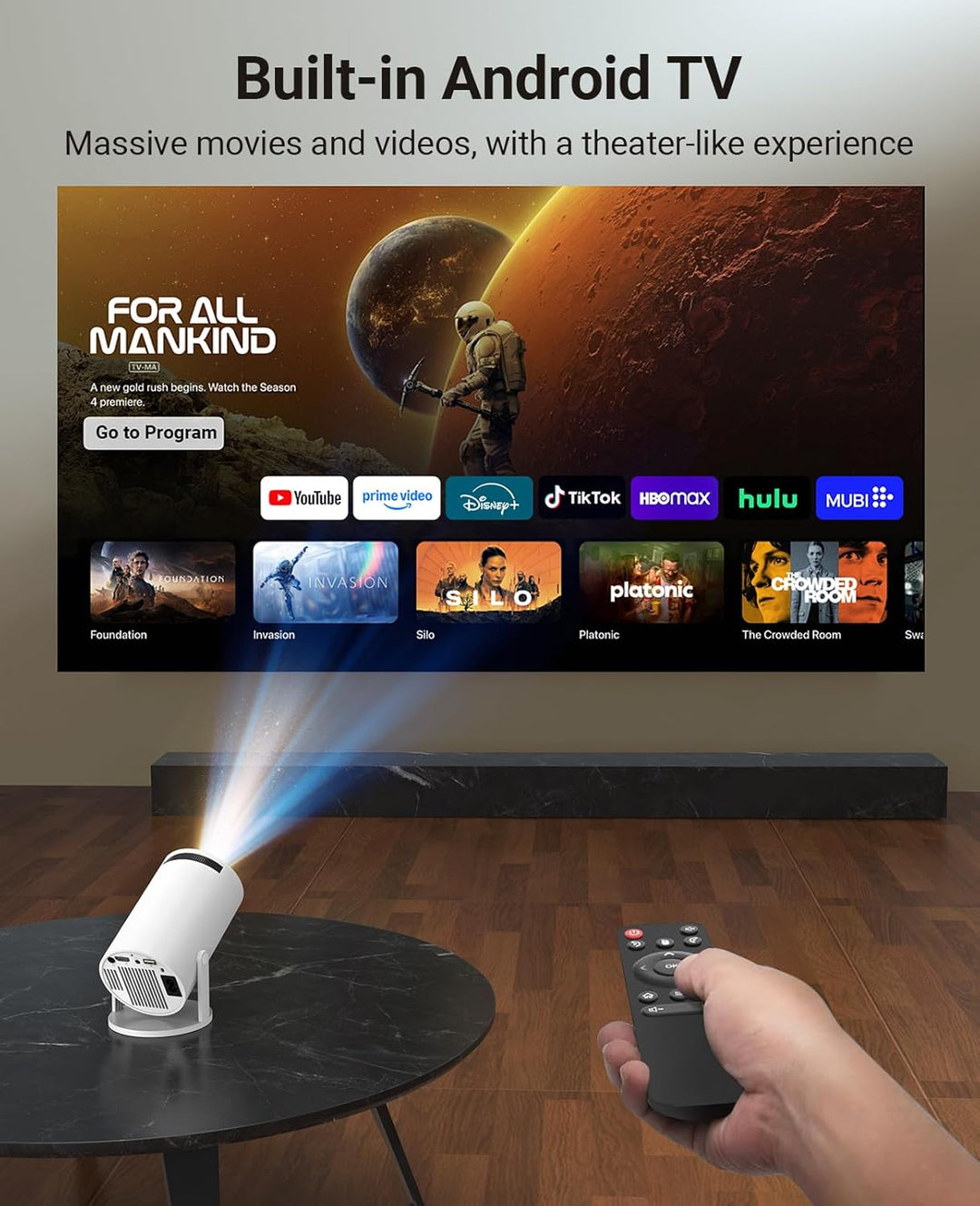 Mini proyector con WIFI 6 y Bluetooth, proyector portátil con sopor...