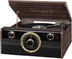 Victrola Metropolitan - Tocadiscos Bluetooth 4 en 1, Radio - Nogal