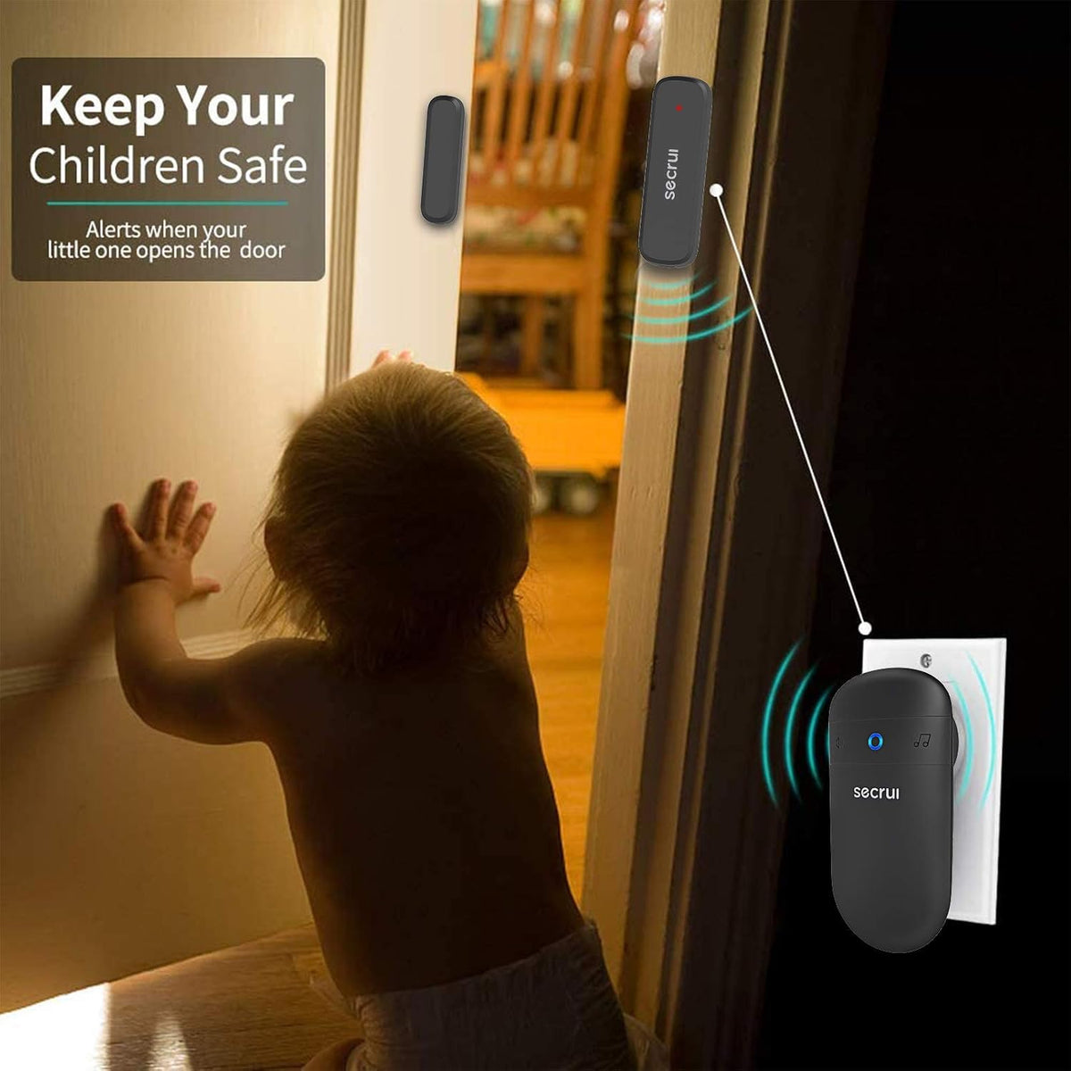 SECRUI Timbre de puerta, timbre de sensor abierto para puerta para negocios