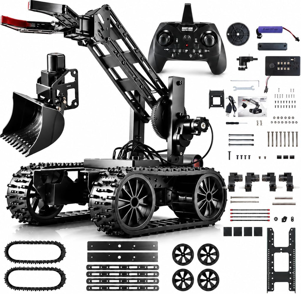 VANLINNY - Kit de brazo de robot de metal, tanque con orugas a control
