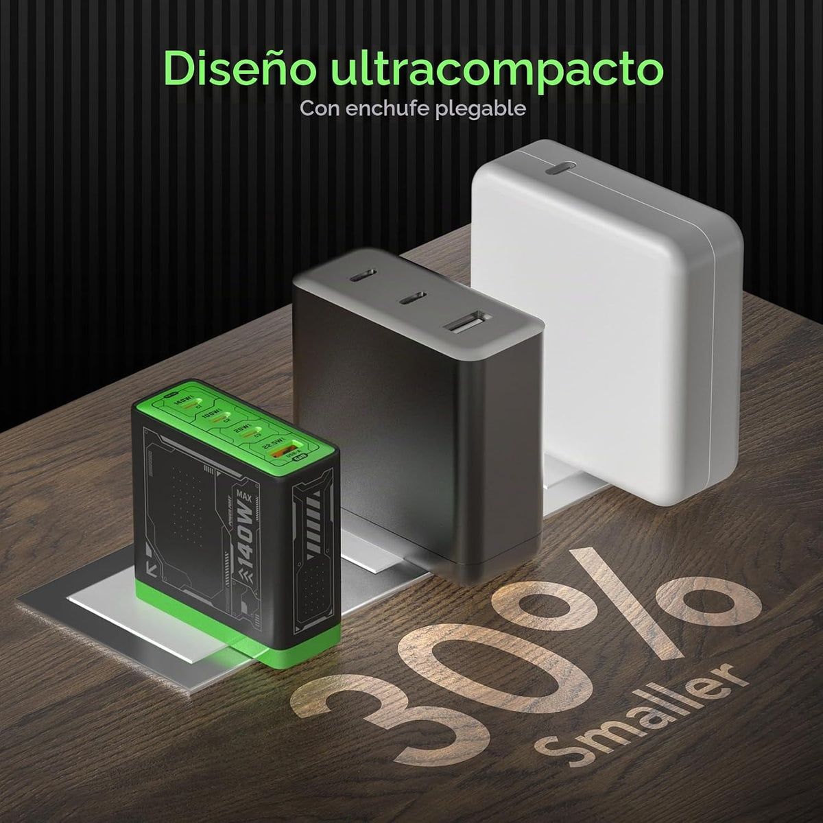 Cargador universal para portátil USB-C de 140 W, cable blanco 4 en 1 240 W USB-C