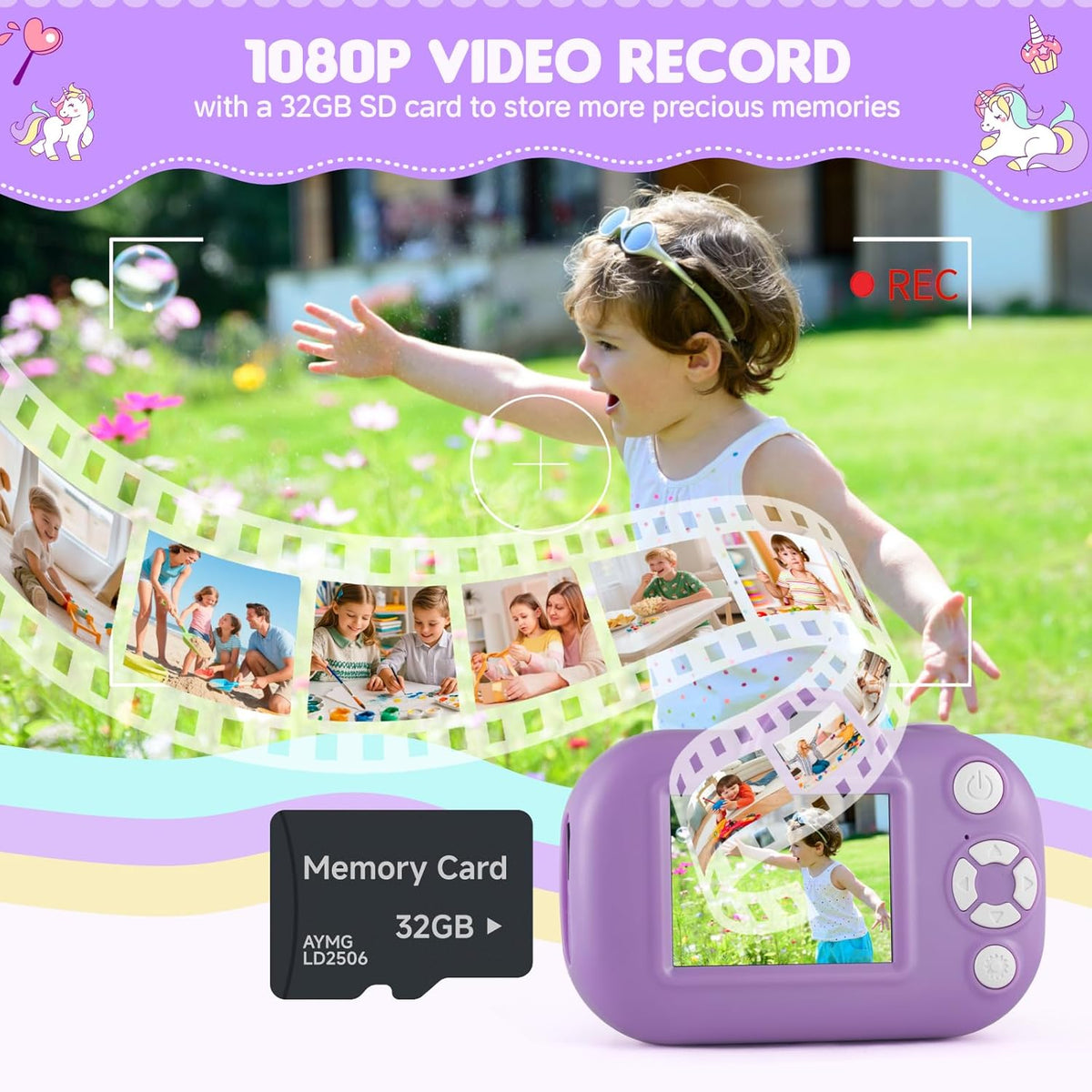 Cámara para Niños Juguetes para Niñas de 3 4 5 6 7 8 Años, Cámara S...
