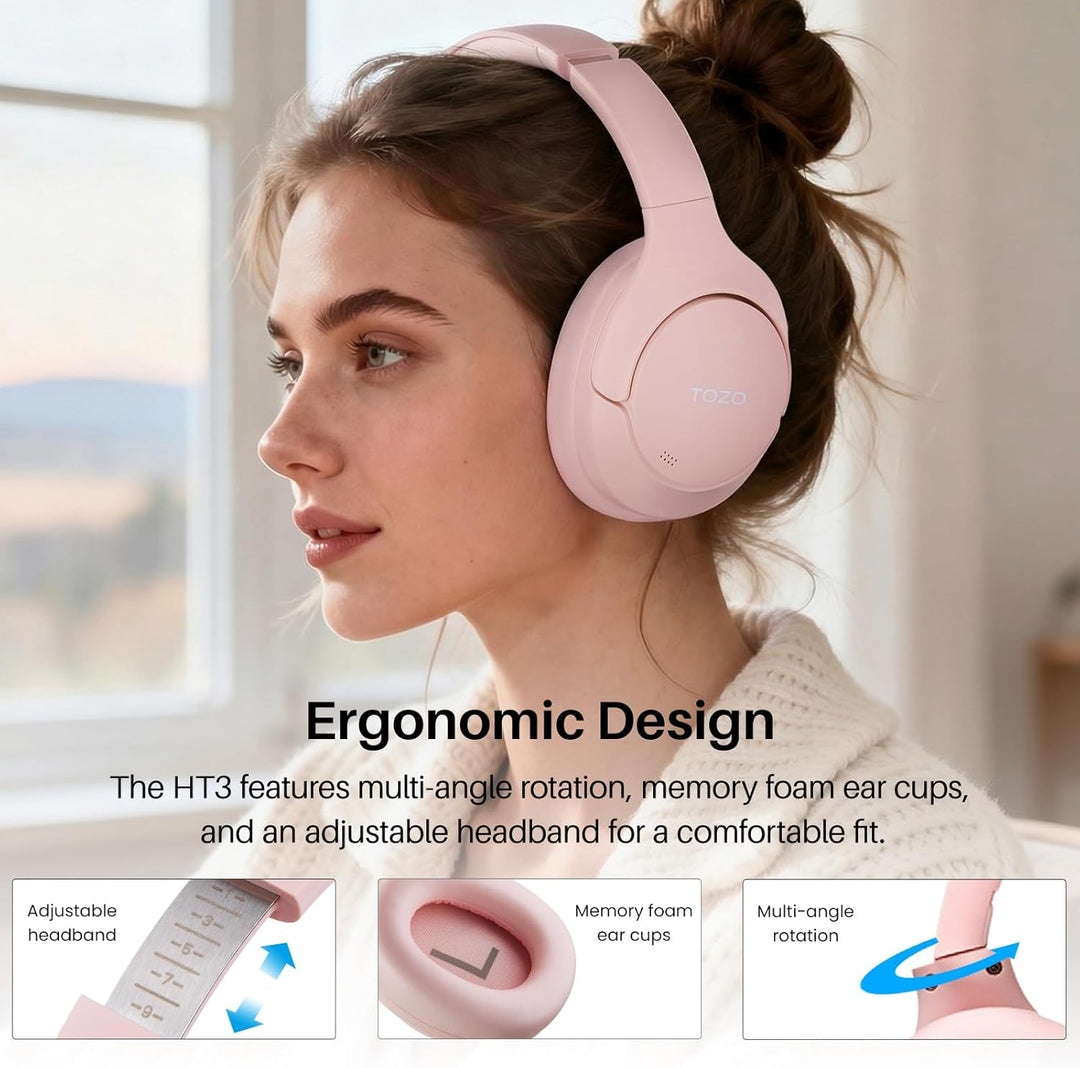 TOZO Auriculares híbridos HT3 con cancelación de ruido, batería de...