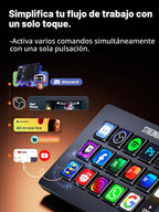 S15 Controlador de Transmisión, Panel de control de estudio LCD de 15 teclas, Negro