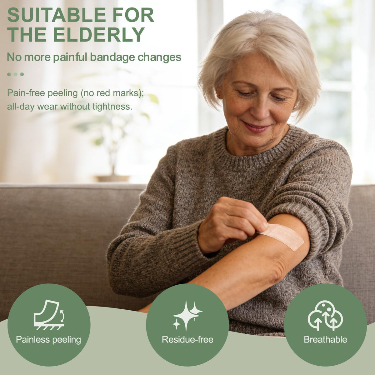 Silicone Bandages para Sensitive Skin Variety Pack Painless Removal