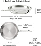 Hestan ProBond Luxe - Juego de utensilios de cocina de 10 piezas, acero inoxidable revestido profesional, construcción ProCore con revestimiento de tres capas, exterior pulido, apto para inducción y