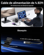 TOPADRE Cargador USB C de 240 W con pantalla, estación de carga de 6