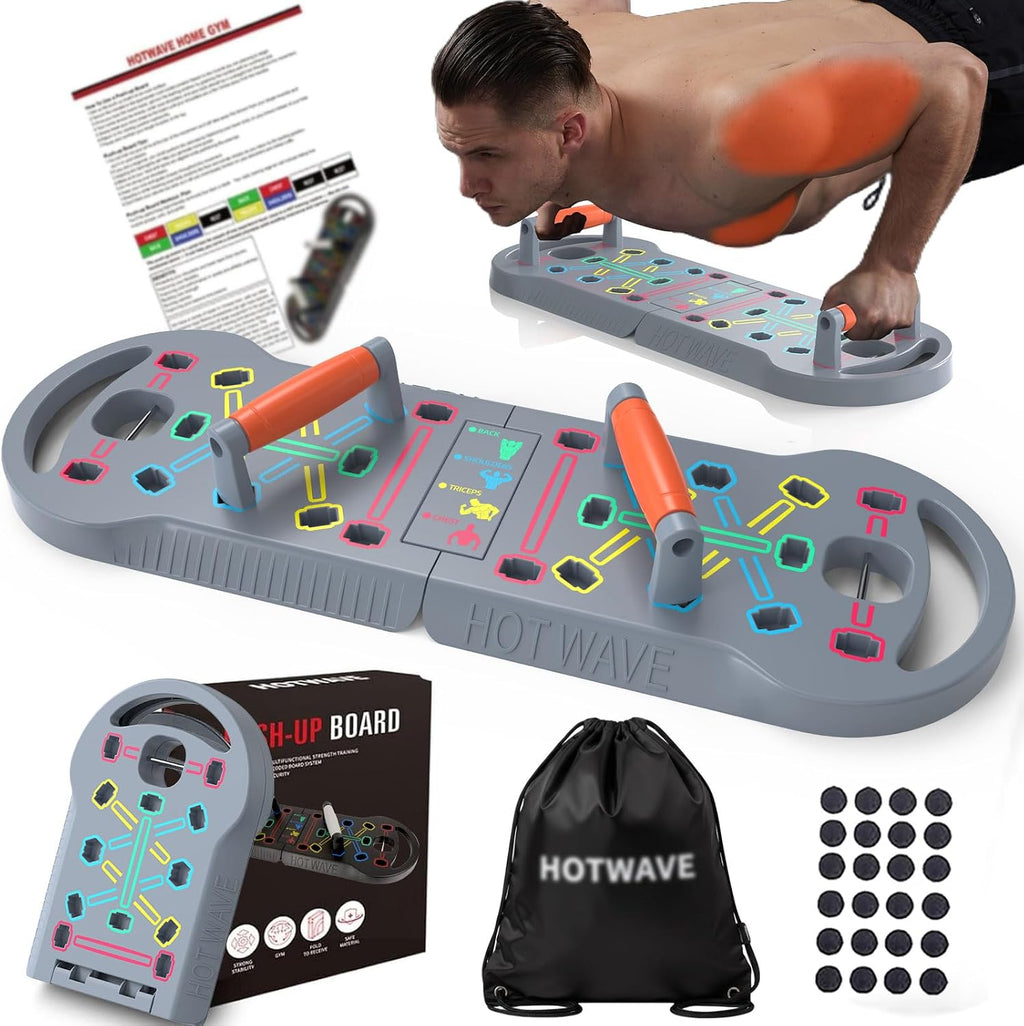 Tabla de Flexiones Push Up, Tabla de Flexiones Portátil, Barra de Flexiones Plegable 20 en 1