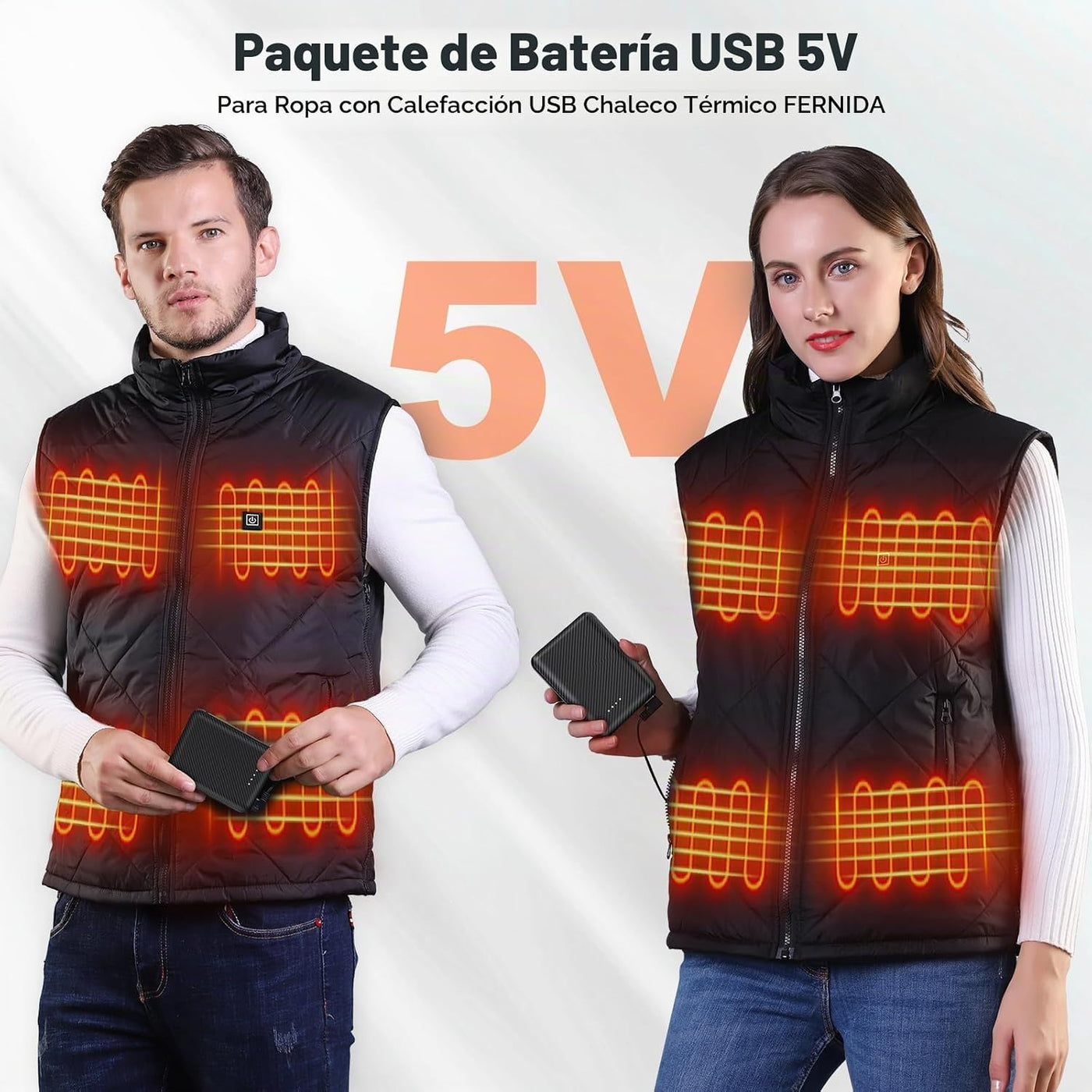 FERNIDA Cargador portátil de batería USB 5V 3A de 10000 mAh para ch...