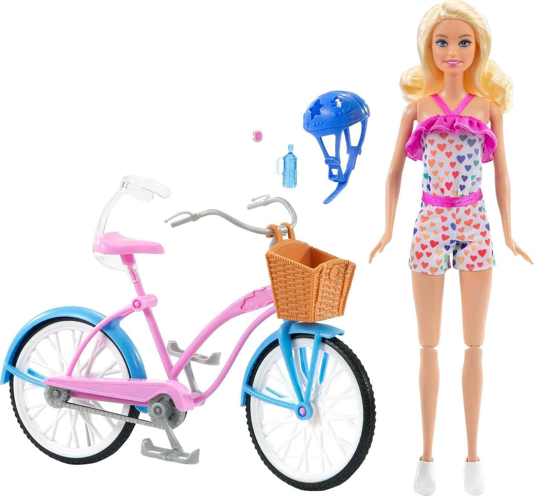 Muñeca Barbie y juego de bicicleta con muñeca (11.5 pulgadas, rubia...