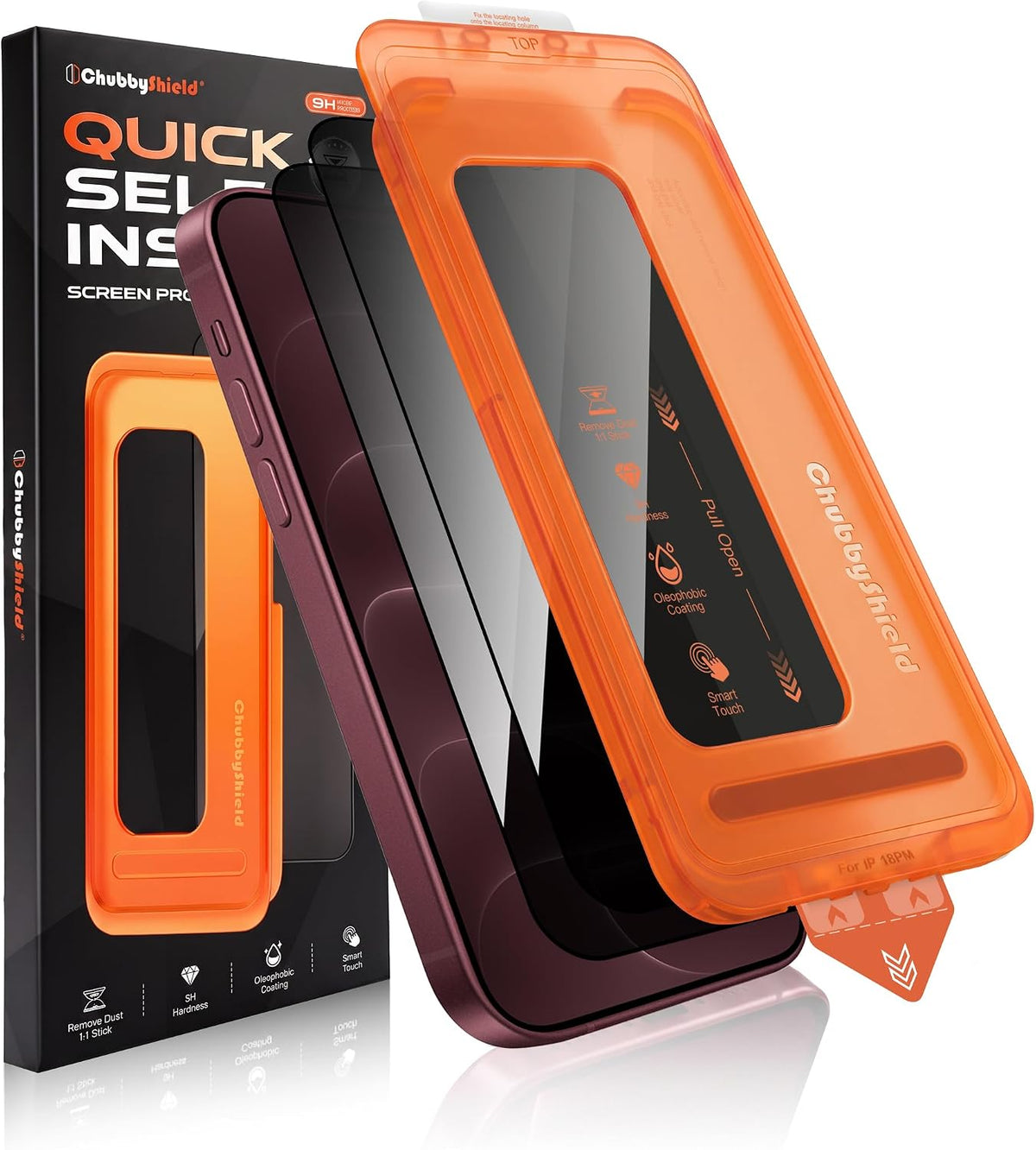 chubbycable Paquete de 2 protectores de pantalla de privacidad para iPhone