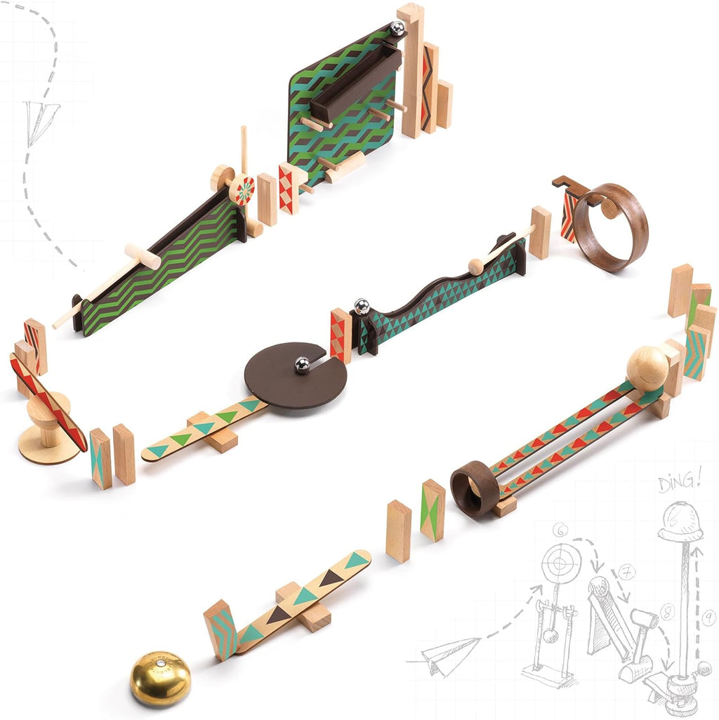DJECO Zig & Go, juego de reacción en cadena para niños, 48 piezas