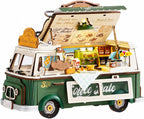 Rolife Kit de casa en miniatura para bricolaje, camión de café