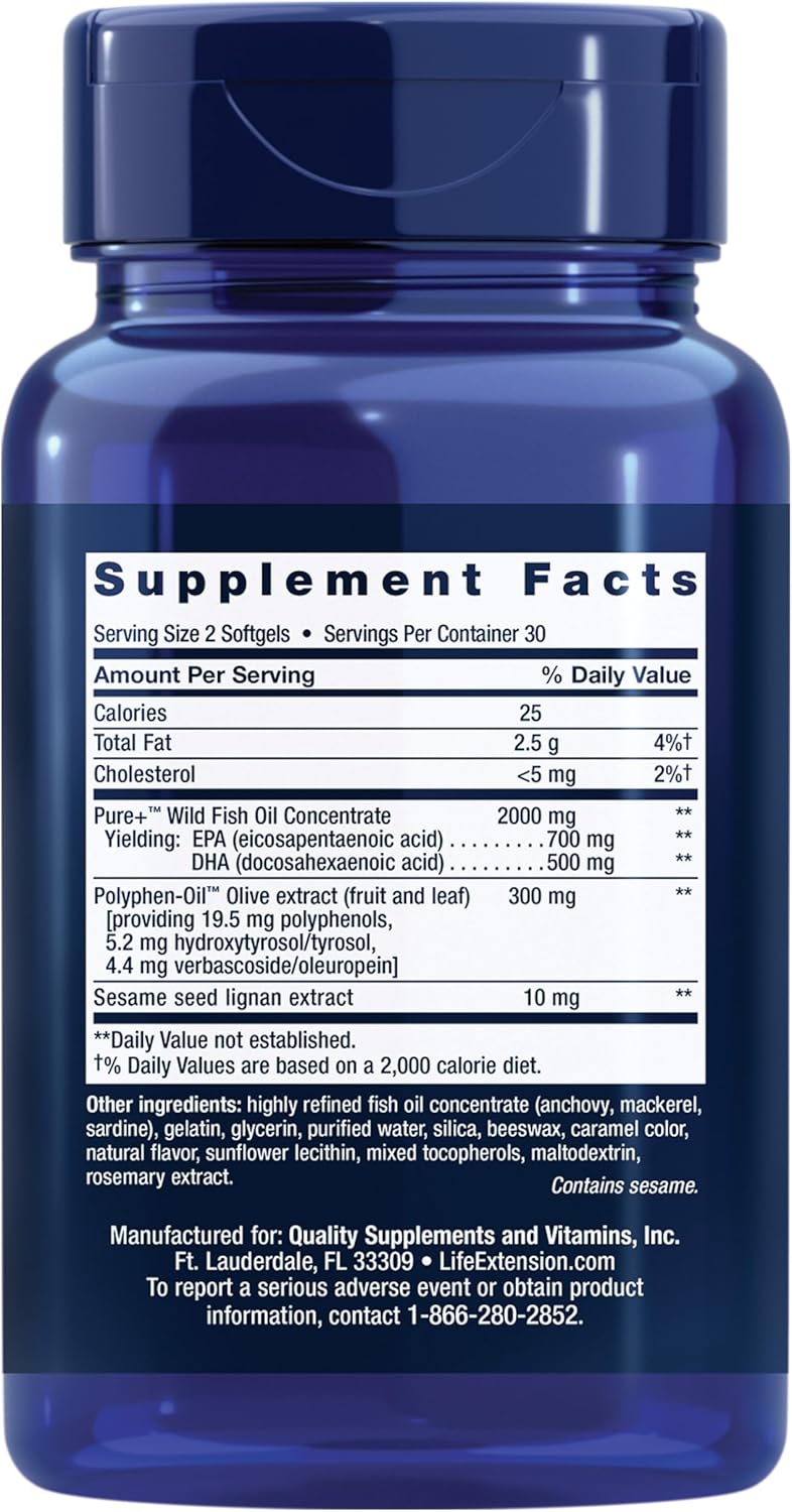 Life Extension Aceite de pescado Super Omega-3 EPA\/DHA, lignanos d...
